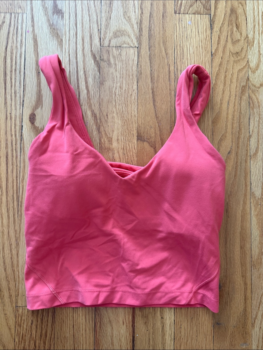 Lululemon sz 0 Align Bra with pads Coral Pink V-Neck Bralette
